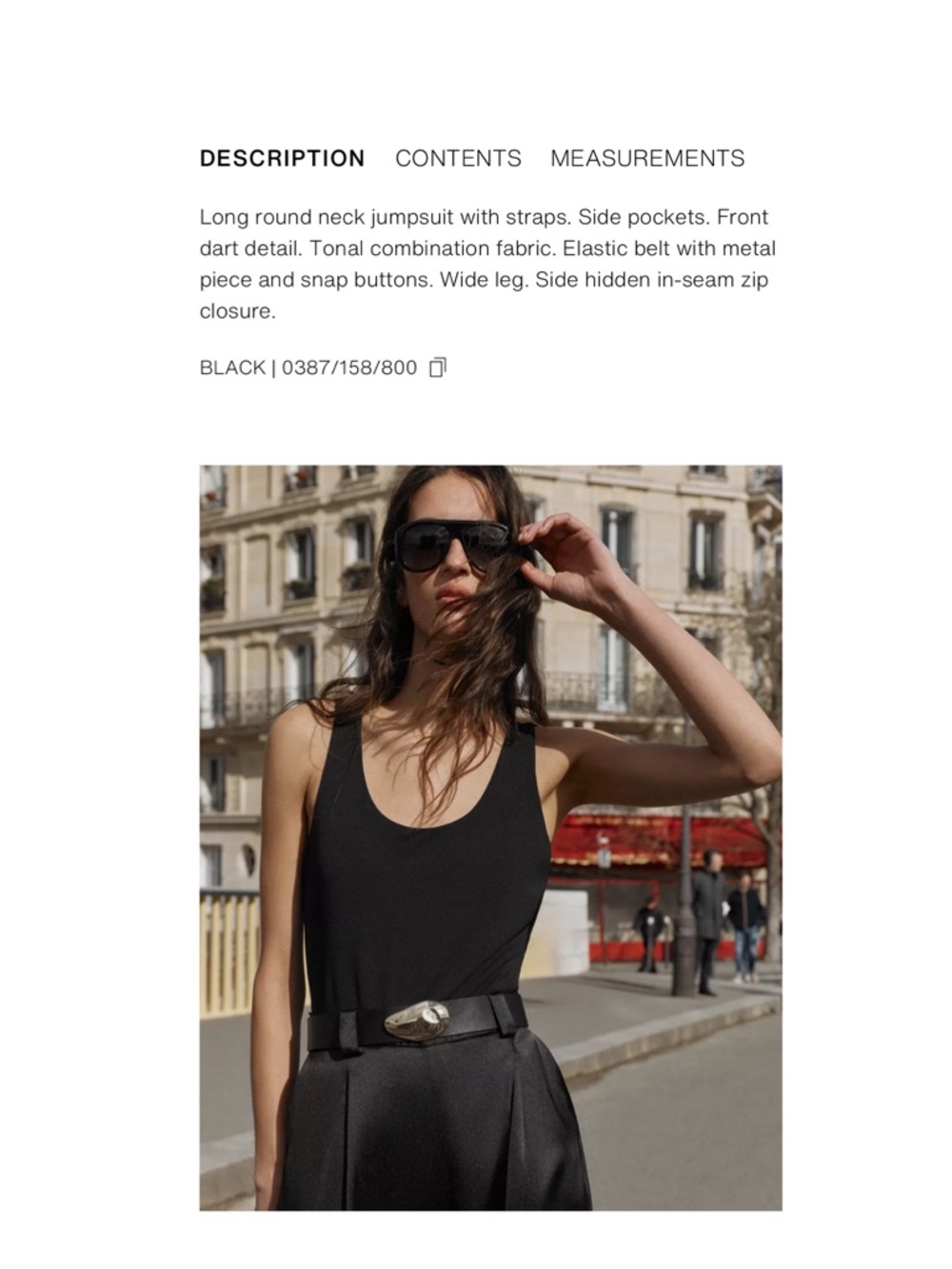 Zara Black Sleeveless Wide-Leg Jumpsuit with Belt - Picture 8 of 8